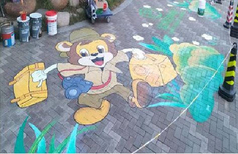 陆良夏季画地面彩绘会遇到的问题