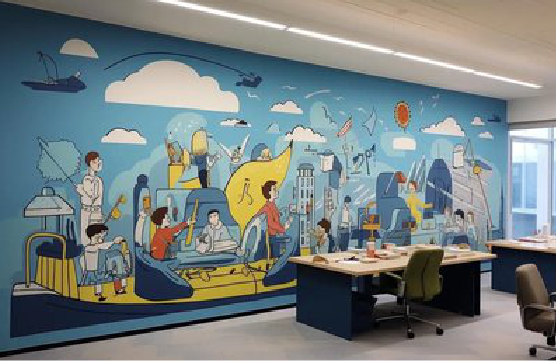 陆良办公室墙绘的特点。