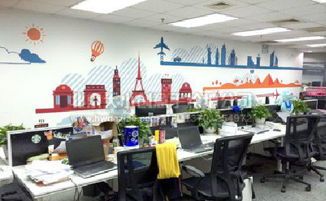 陆良教你设计办公室墙绘的方法。