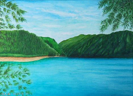 陆良在墙绘中，如何绘画绿水青山？